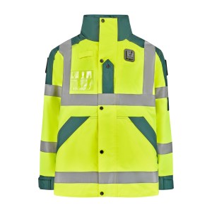HI-VISIBILITY JACKET WITH WELDED PU INSERT POCKETS