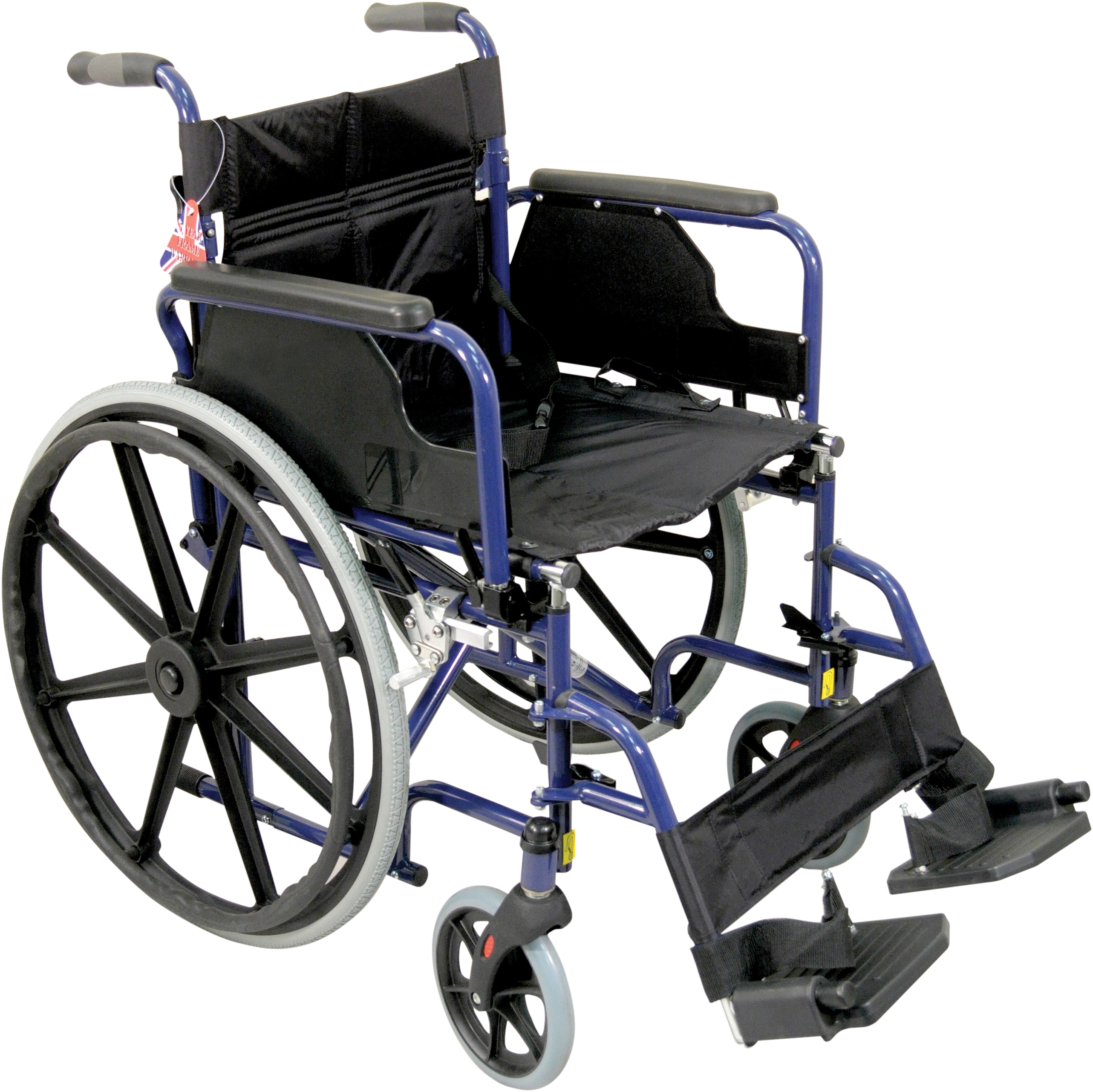 AIDAPT Deluxe Self Propelled Steel Wheelchair - BLUE