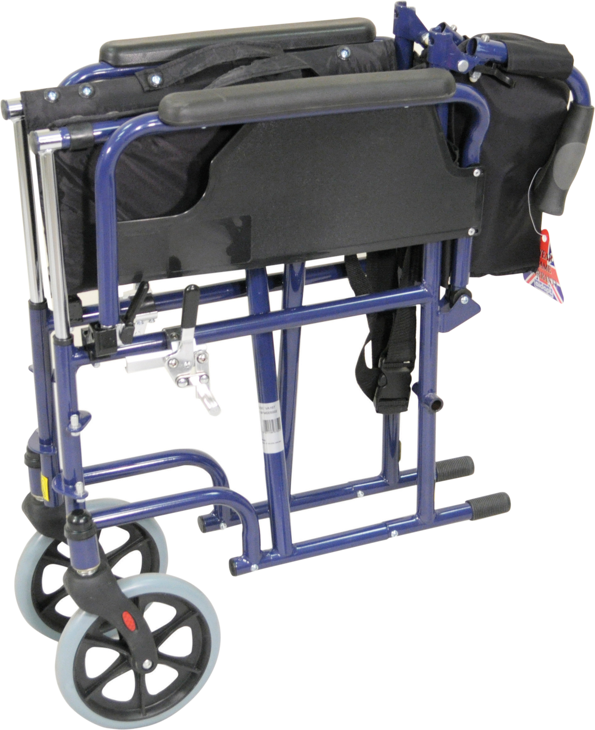 AIDAPT Deluxe Self Propelled Steel Wheelchair - BLUE - Image 2