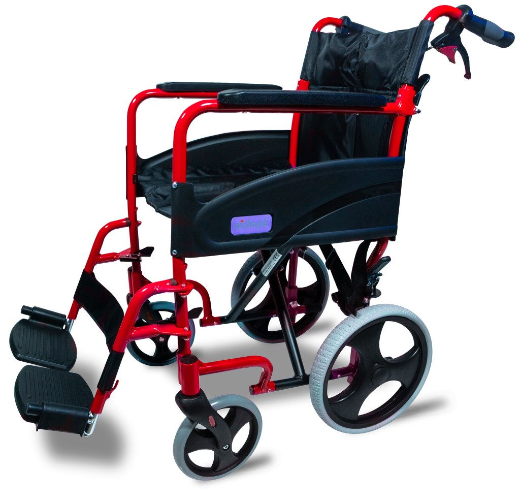 AIDAPT Compact Transport Aluminium Wheelchair (RED)