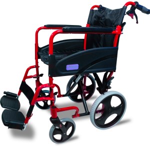 AIDAPT Compact Transport Aluminium Wheelchair (RED)