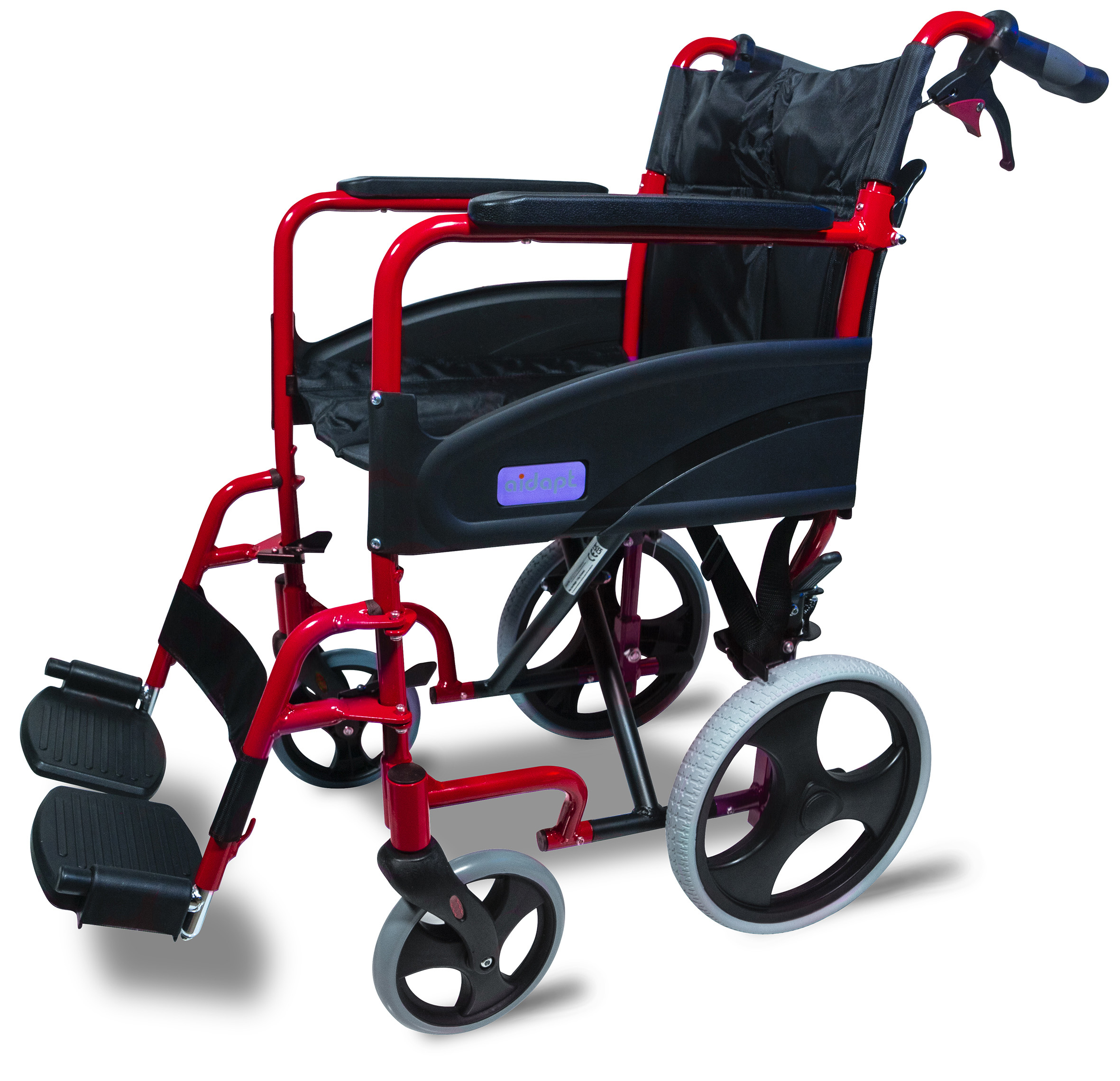 AIDAPT Compact Transport Aluminium Wheelchair (RED)