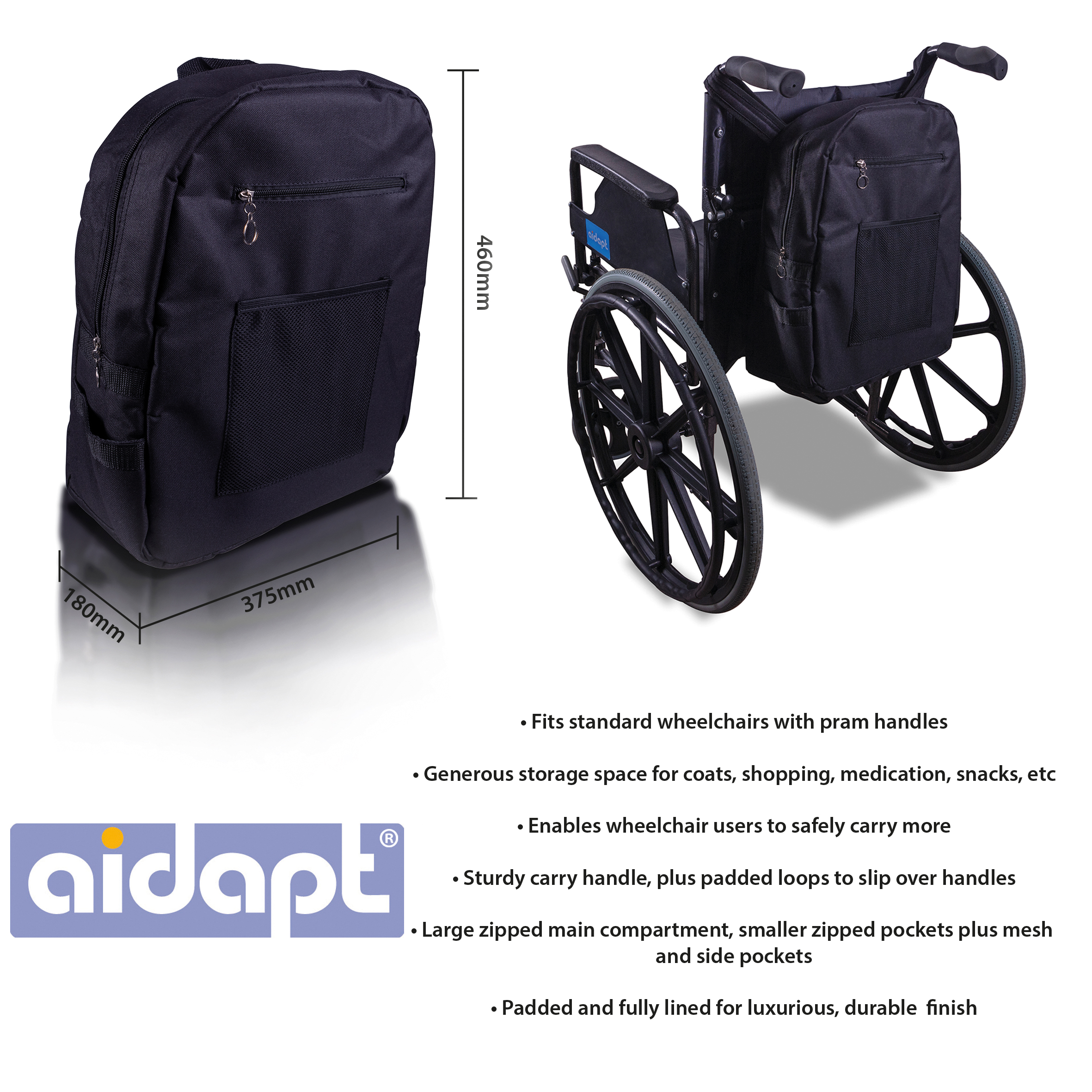 Deluxe Lined Wheelchair Bag - Image 4