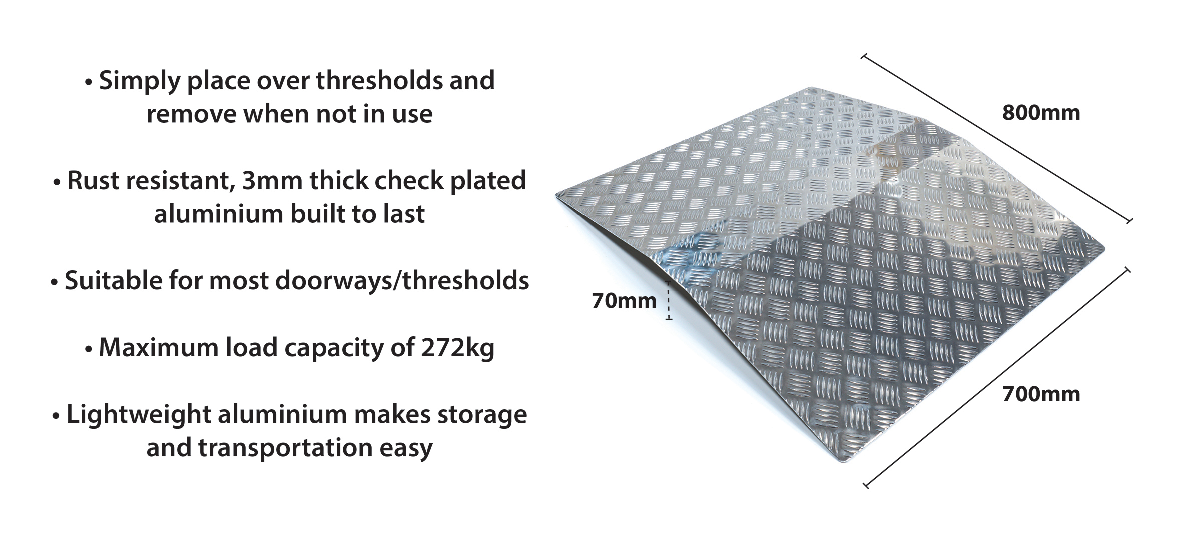 Aidapt Aluminium Threshold Bridging Ramp (600-1000mm) - Image 3