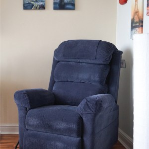 Ecclesfield Series Wall Hugging Rise & Recliner in Chenille Material (BLUE)