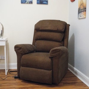 Ecclesfield Series Wall Hugging Rise & Recliner in Chenille Material (BROWN)