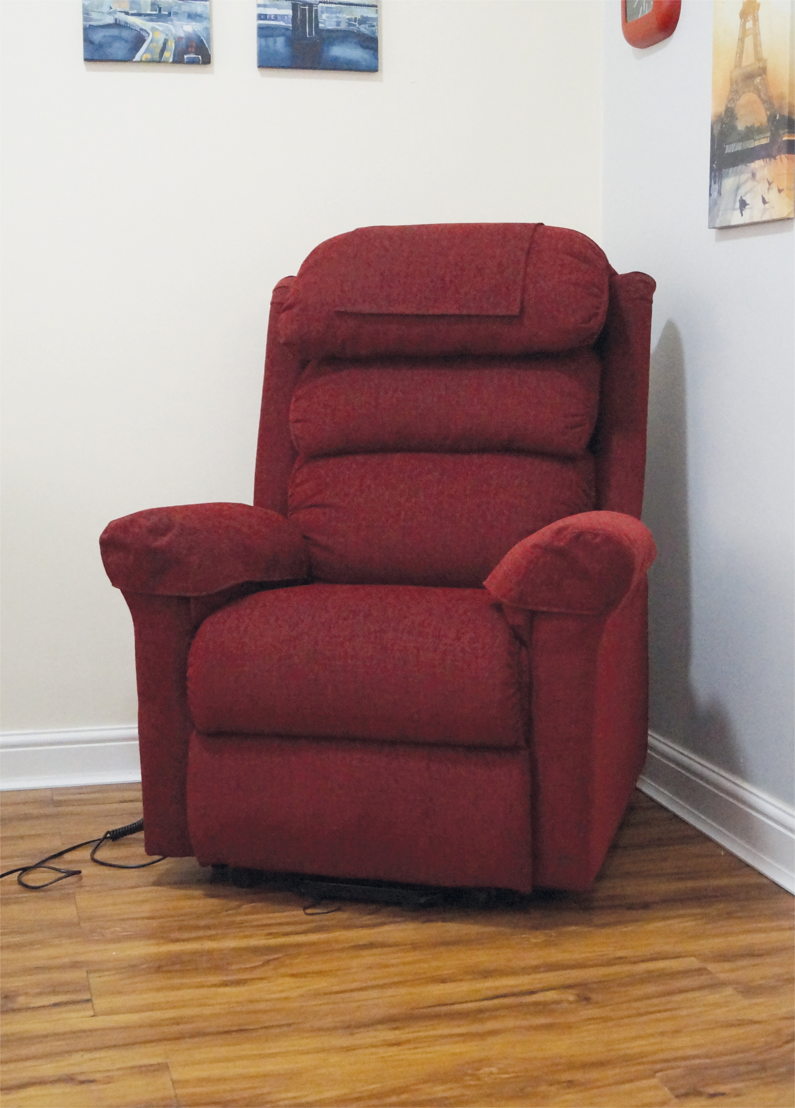Ecclesfield Series Wall Hugging Rise & Recliner in Chenille Material (RED)