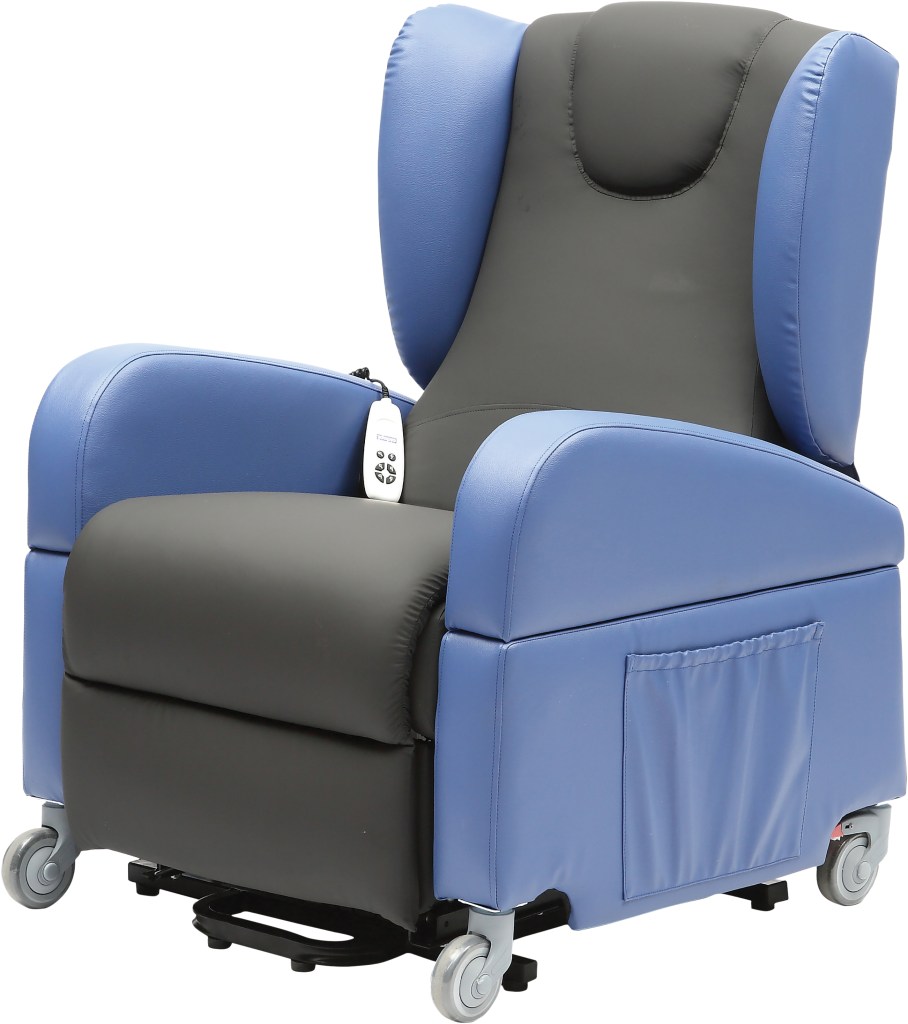 Brookfield Dual Motor Rise & Recliner Chair in BLUE & BLACK