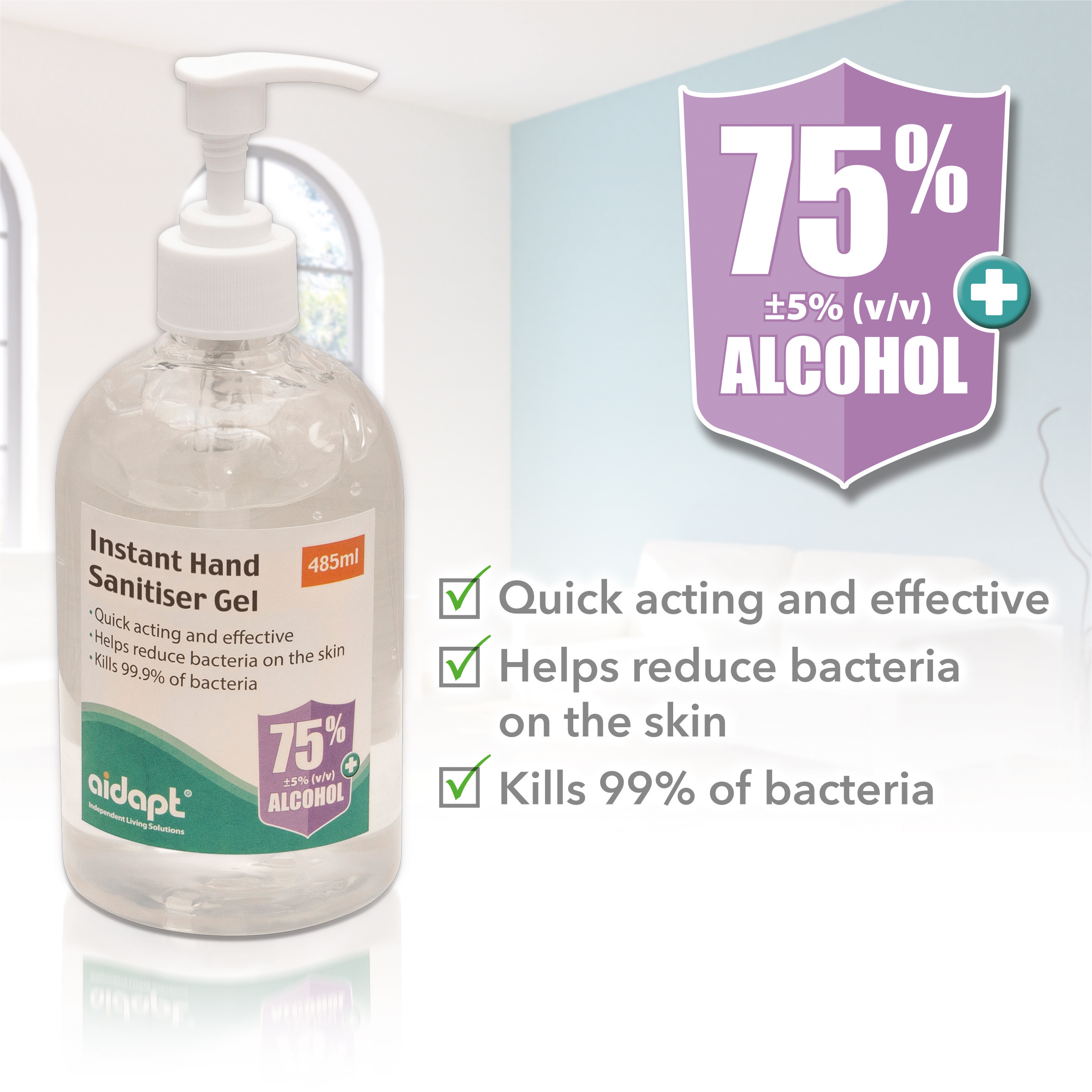 Instant Hand Sanitiser Gel (485ml) - Image 5
