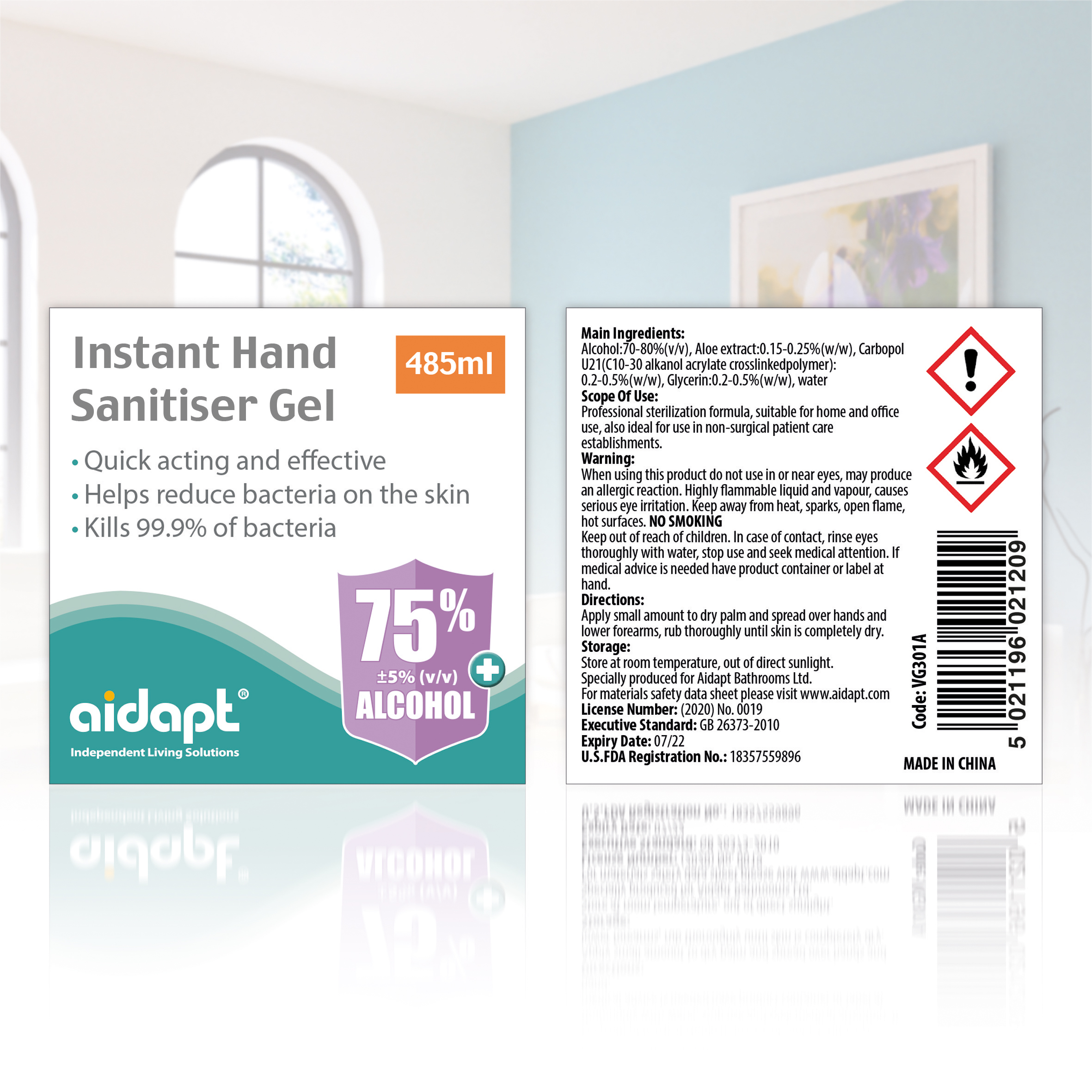 Instant Hand Sanitiser Gel (485ml) - Image 4