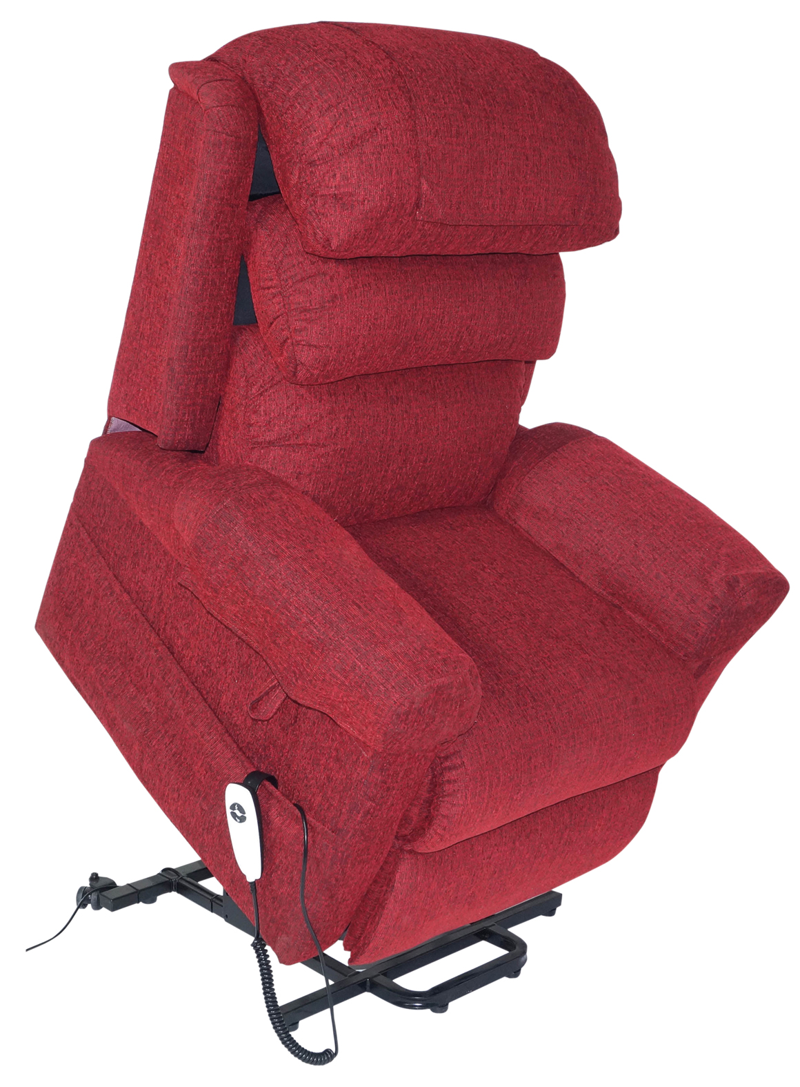Ecclesfield Series Wall Hugging Rise & Recliner in Chenille Material (RED) - Image 6