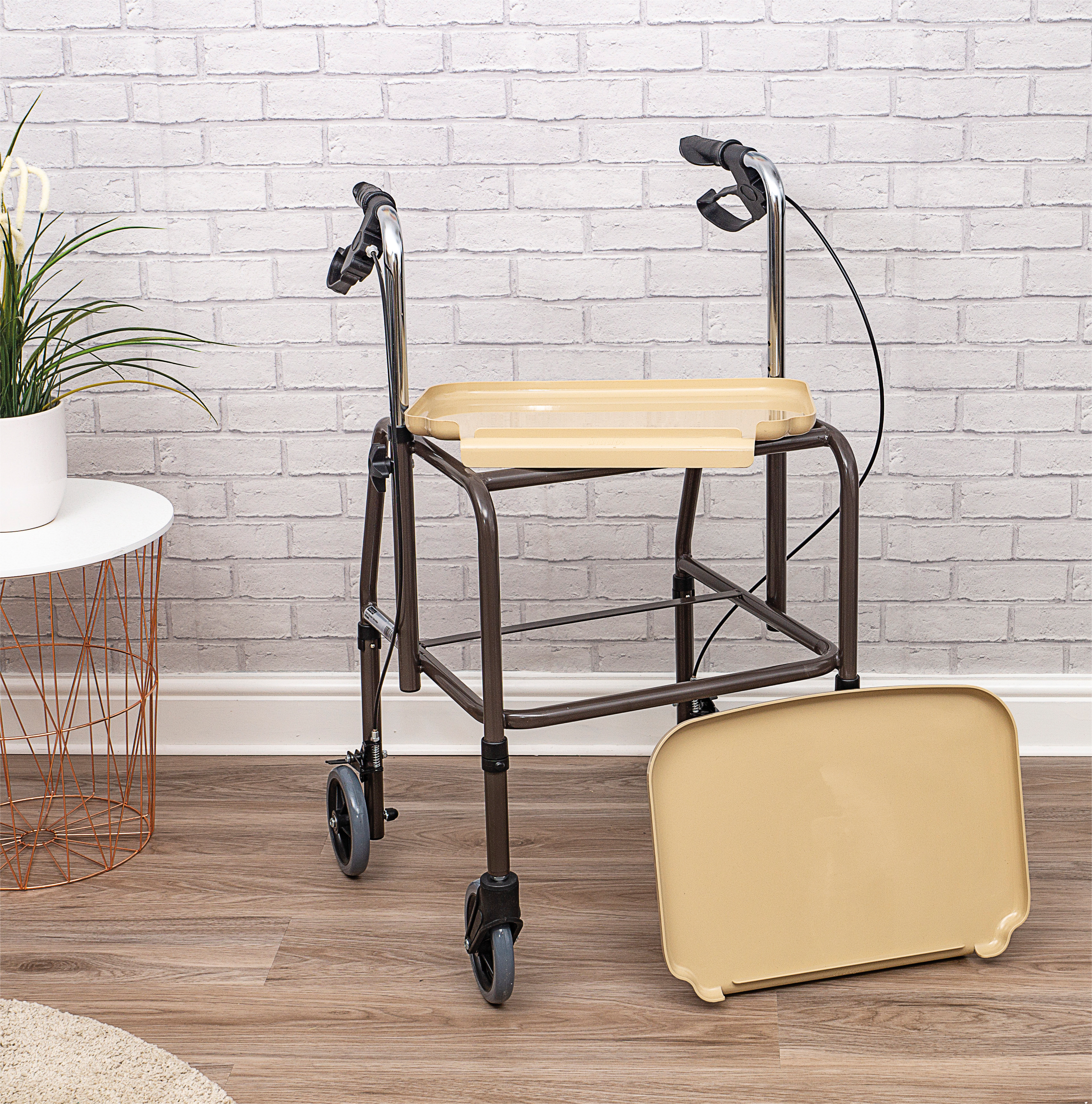 Height Adjustable Kitchen Strolley Trolley with Brakes - Image 4