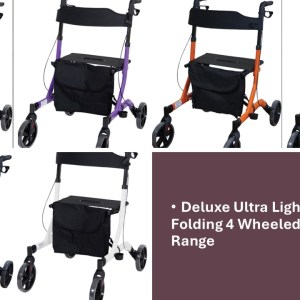 Deluxe Ultra Lightweight Folding 4 Wheeled Rollator