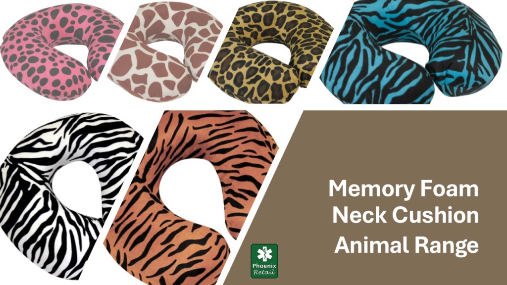 Memory Foam Neck Cushion Animal Print Range