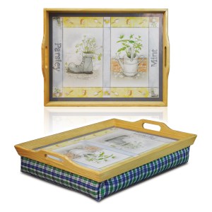Wooden Lap Tray with Cushion
