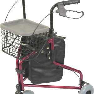 Lightweight Tri Walker with Bag and Basket in Red / Blue