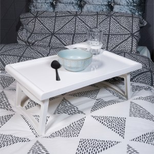 Folding Bed Tray Table with Accessory Holders