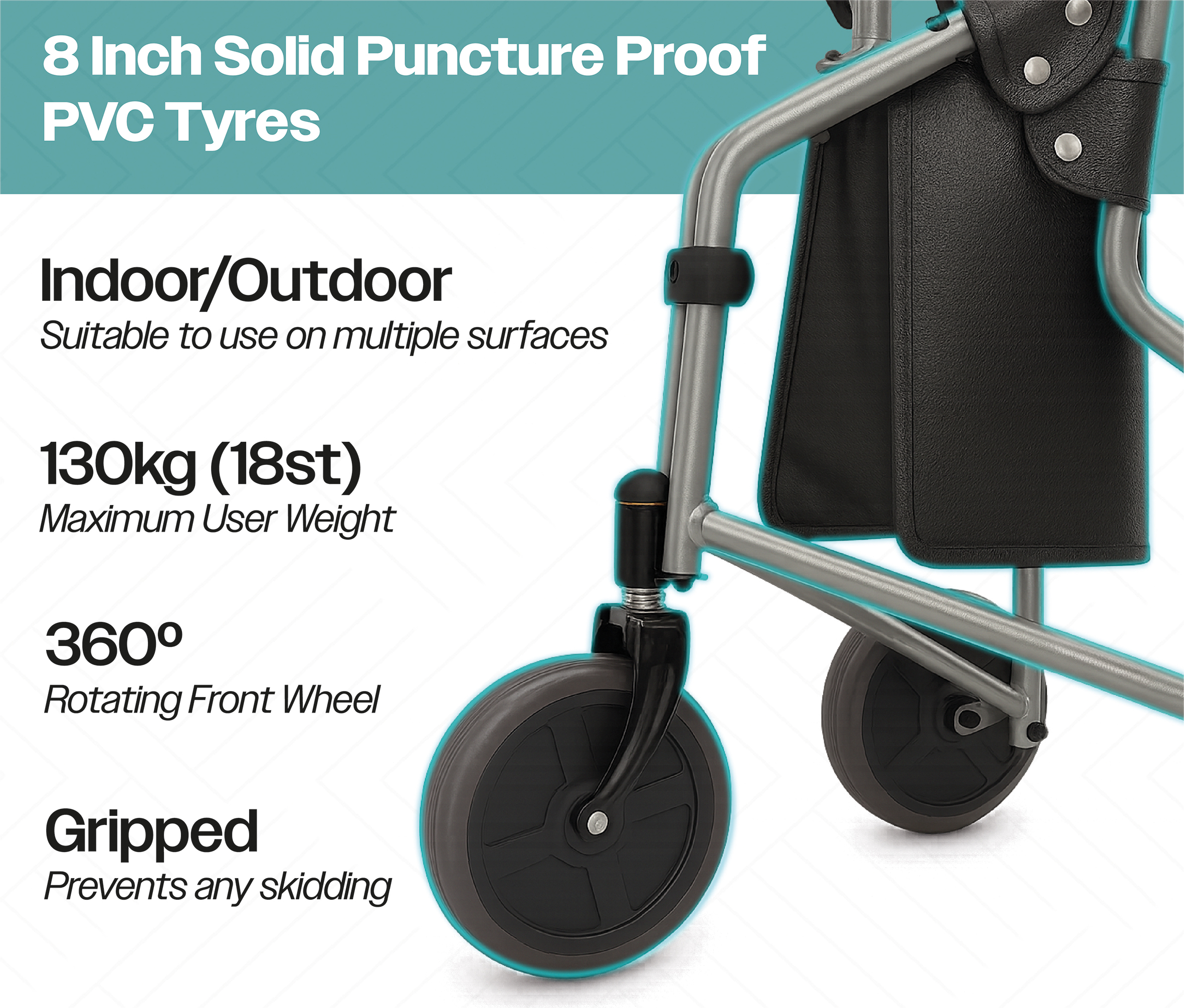 Three Wheeled Steel Walker - Image 8