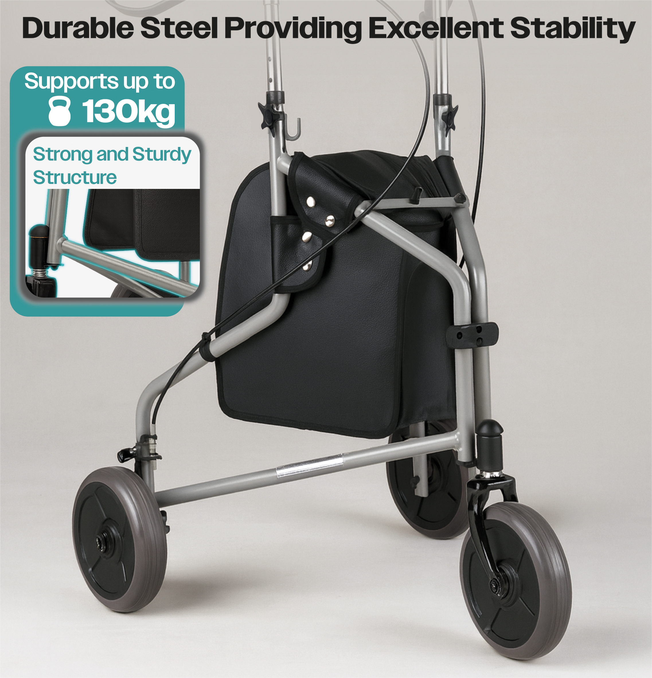 Three Wheeled Steel Walker - Image 7