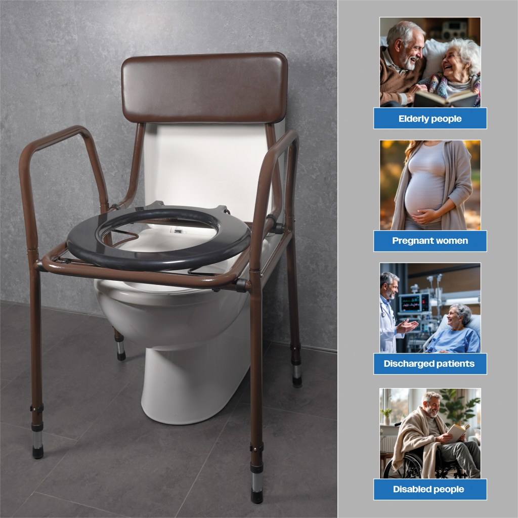 Adjustable Height Bedside Commode (Flat Packed) Easy Setup - Phoenix ...