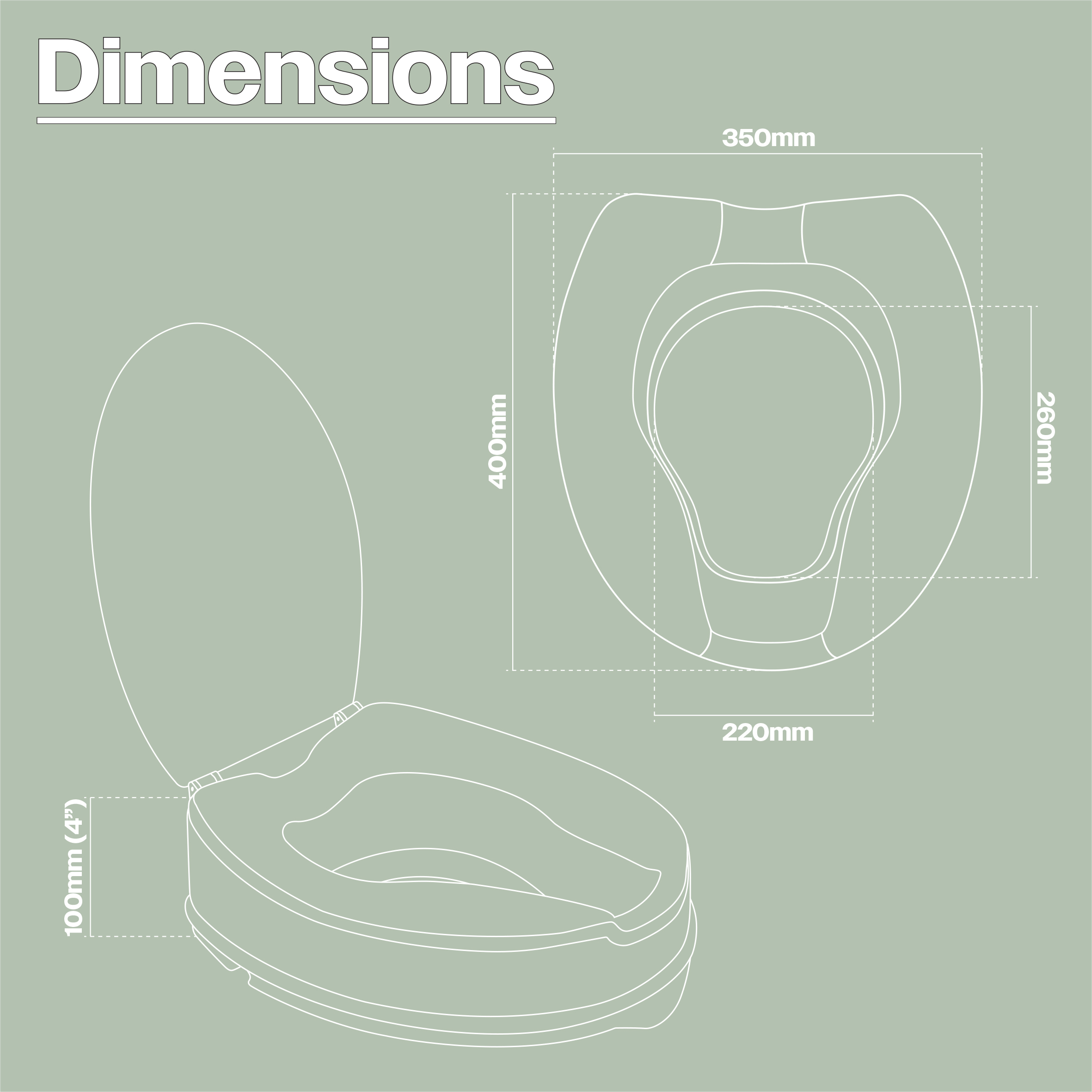 4" Raised Toilet Seat with TPR Padding with / without Lid - Image 5