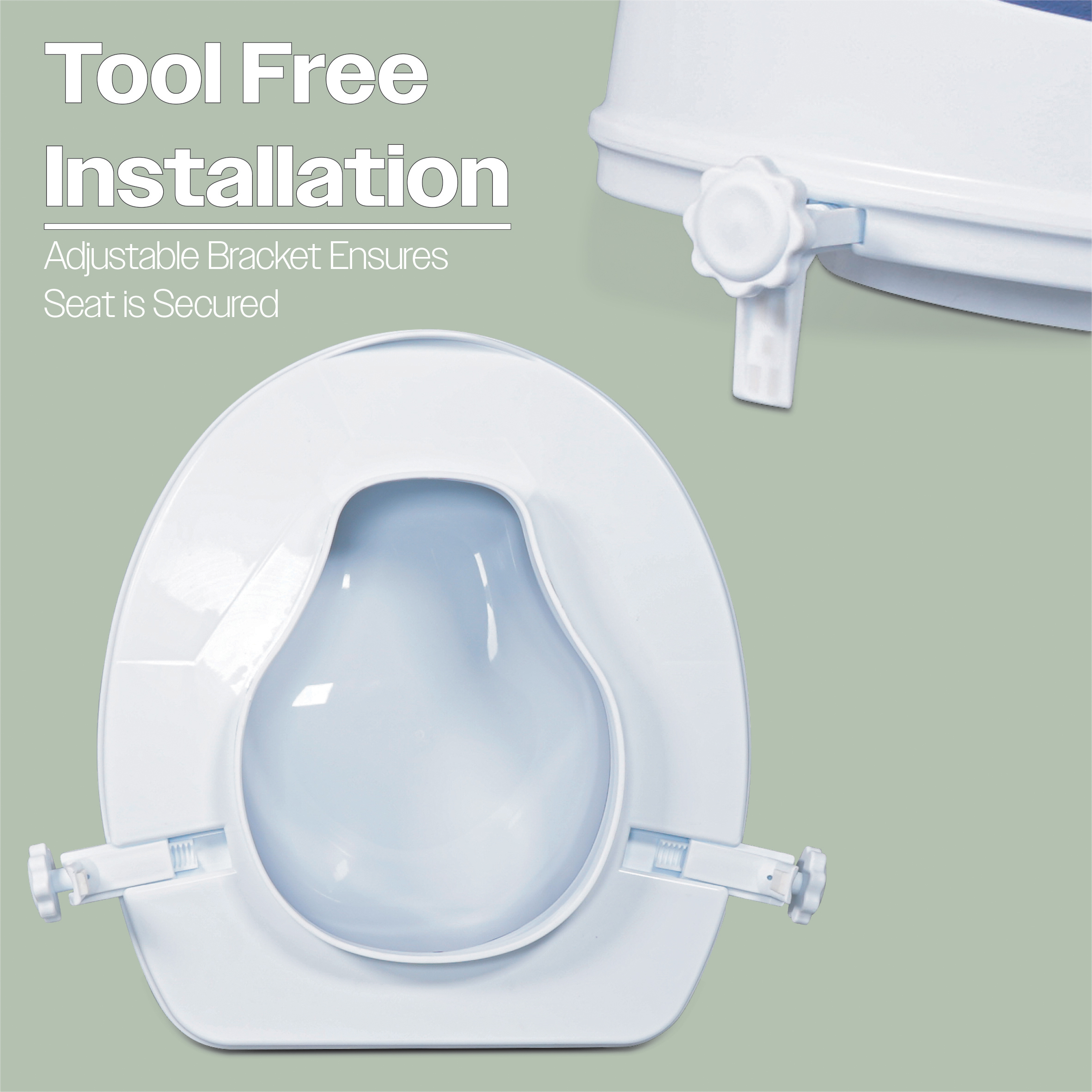 4" Raised Toilet Seat with TPR Padding with / without Lid - Image 6