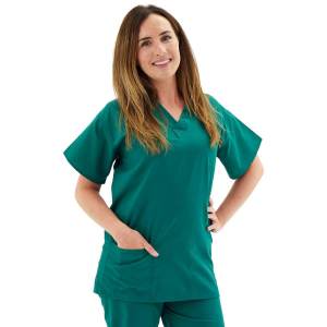 Hunter Green Scrubs Tunic Top