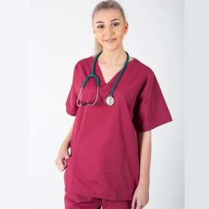 Scrubs Tunic Top Raspberry