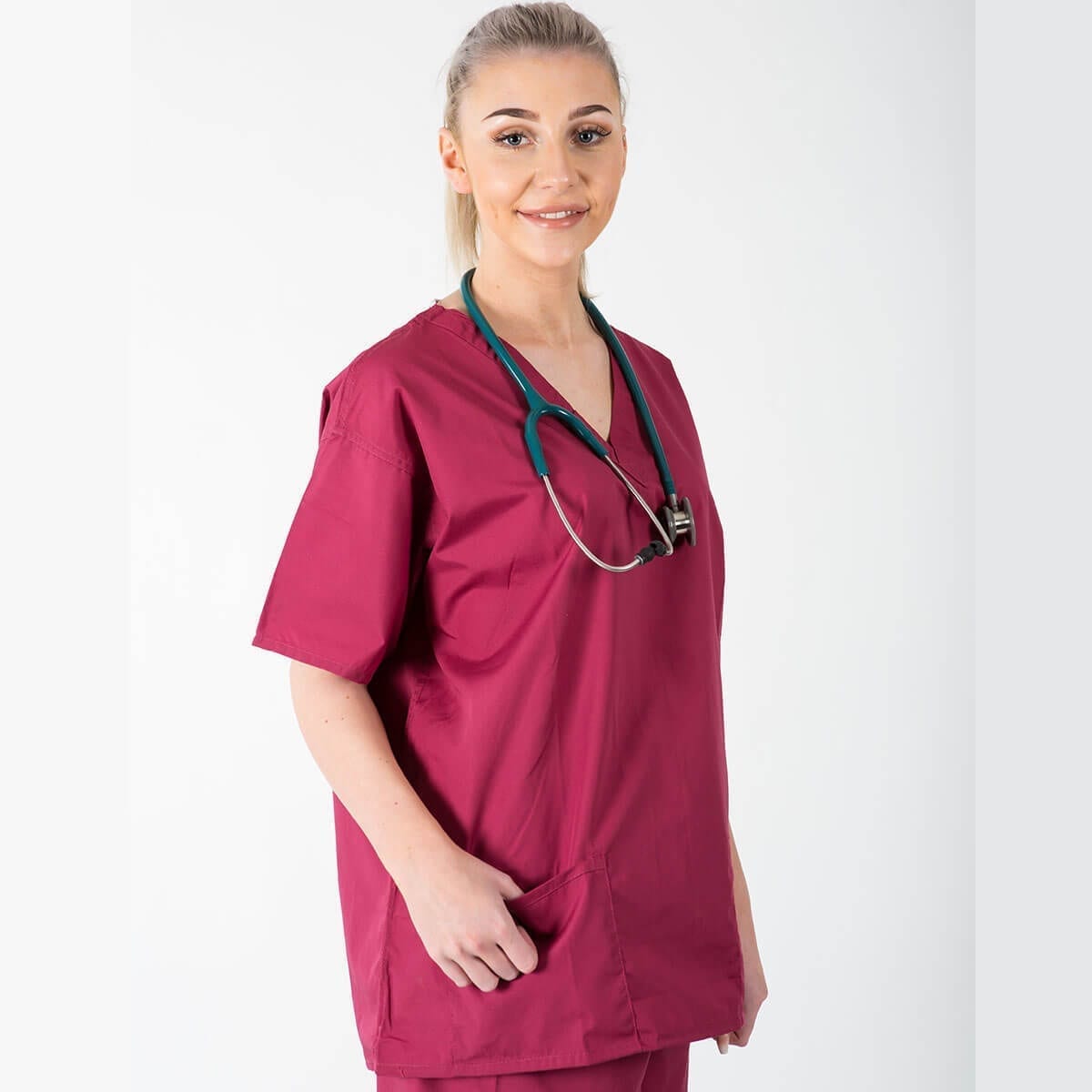 Scrubs Tunic Top Raspberry - Image 4