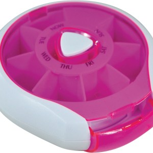 Compact Weekday Pill Dispenser in Pink