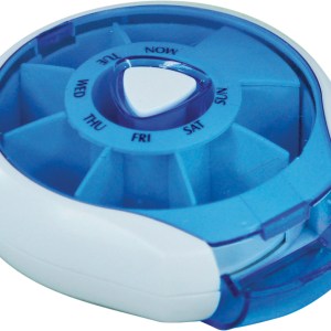 Compact Weekday Pill Dispenser in Blue