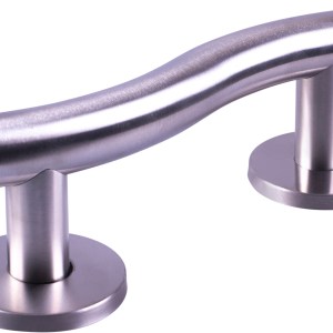 Luxury Curved Stainless Steel Grab Bar in a Brushed Finish