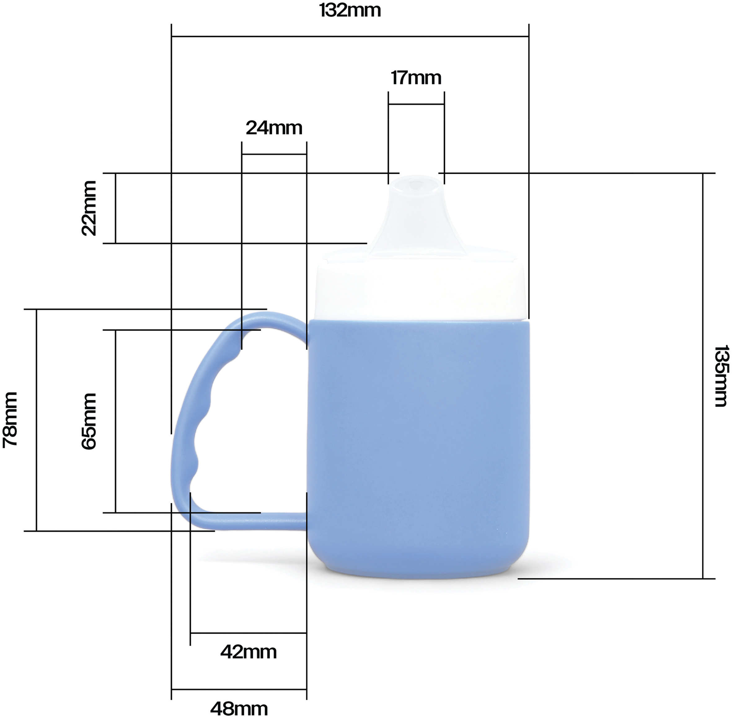 Adult Drinking Cup 140ml Capacity in Blue - Image 2