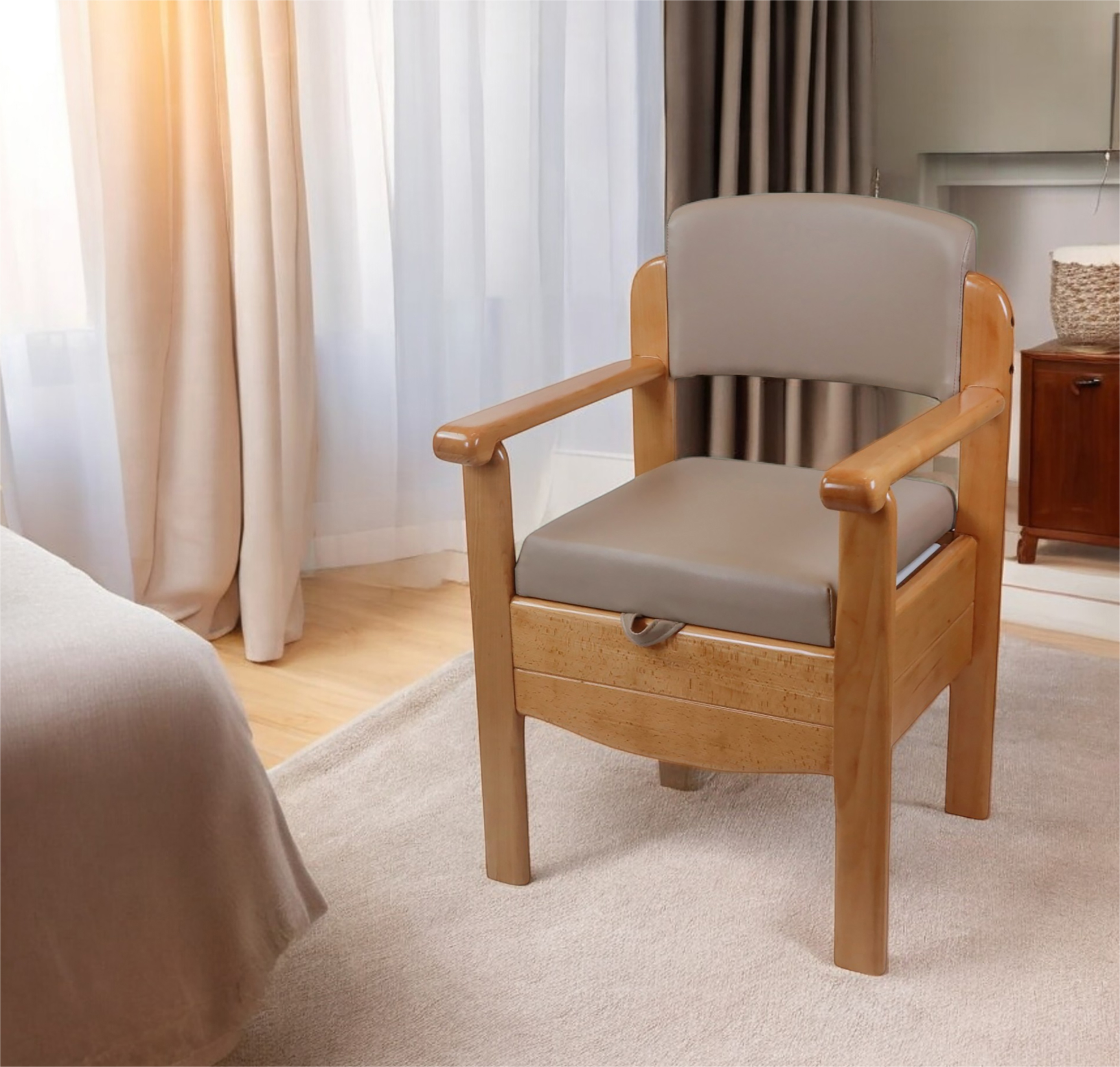 Luxury Wooden Commode in Grey / Latte - Image 2