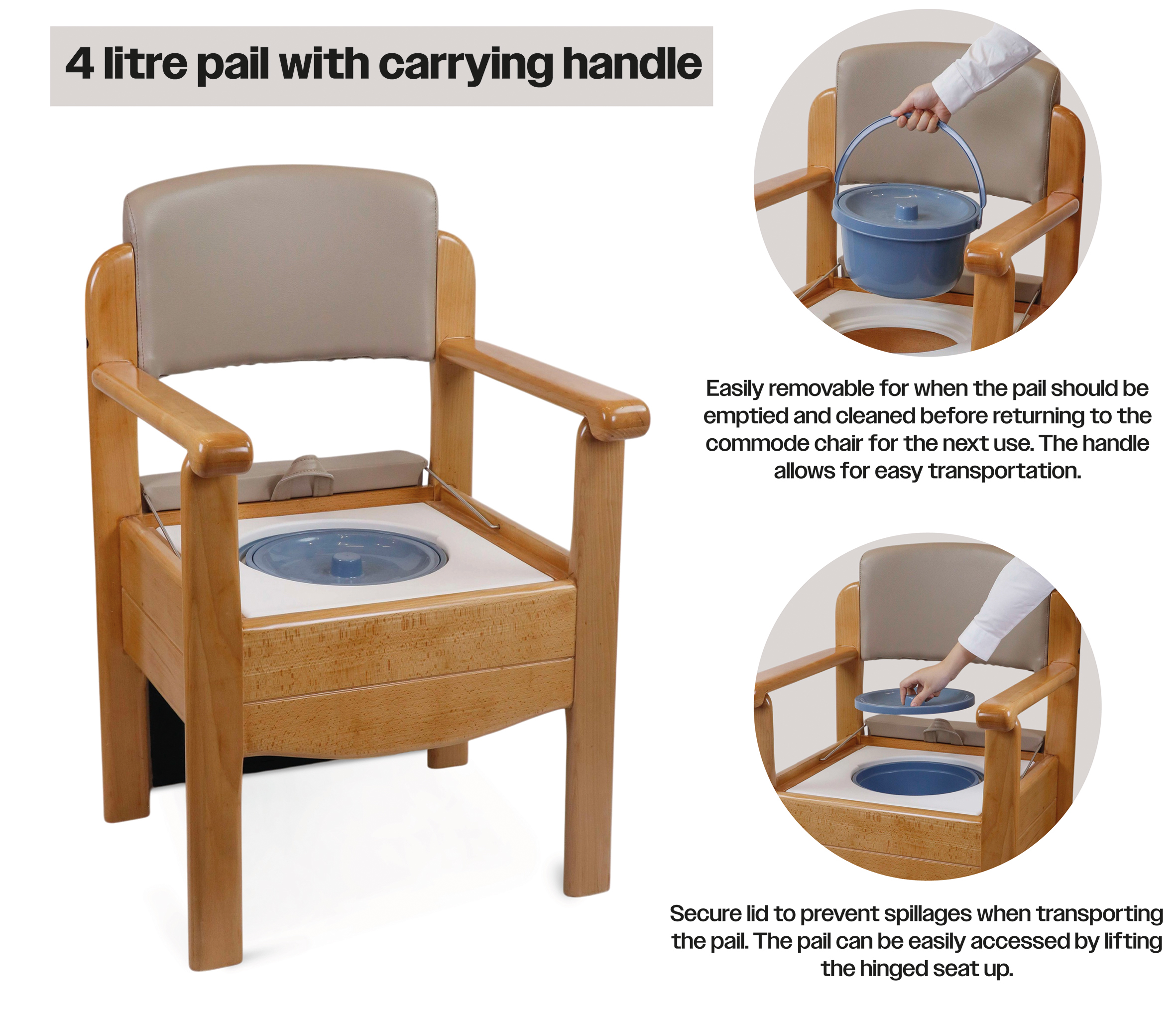 Luxury Wooden Commode in Grey / Latte - Image 5