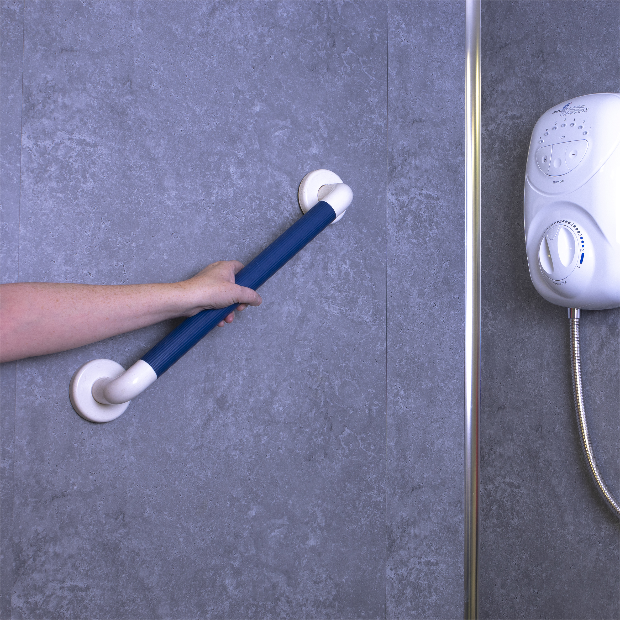 President Grab Bar with Blue Grip - Image 5