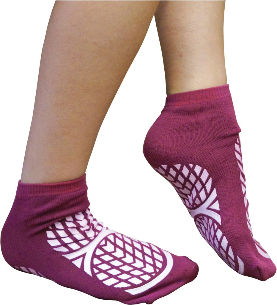 Aidapt Double Sided Non Slip Patient Slipper Socks in Purple