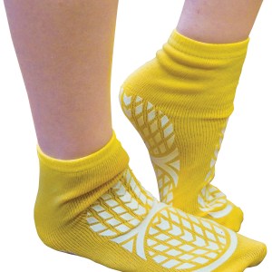 Aidapt Double Sided Non Slip Patient Slipper Socks in Yellow