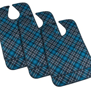 Adult Dining Bibs with Crumb Catcher Pack of 3