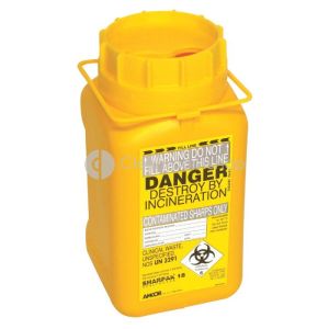 Sharpak 18 (1.63L) Yellow Sharps Disposal