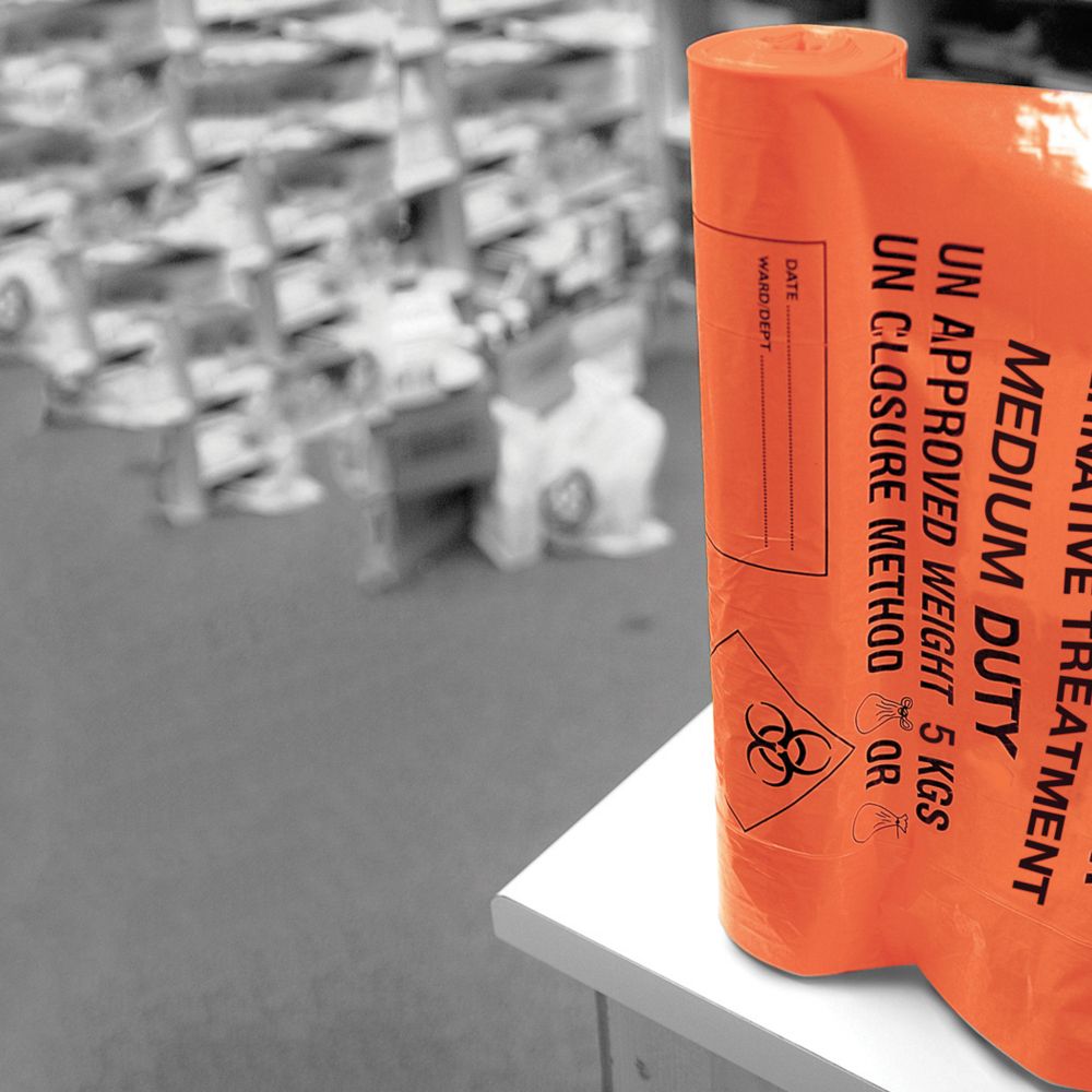 Orange Medium Duty Clinical Waste Bags on a Roll (20L, 5kg)