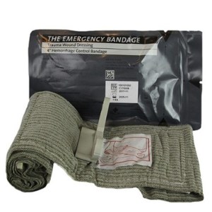 8" Israeli Abdominal/Large Green Emergency Bandage with Pressure Bar