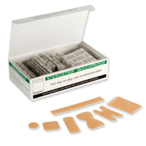 Sterostrip Washproof Hypoallergenic Spot Plasters – 7 Assorted Sizes – Box of 100 – Latex-Free & Sterile