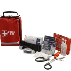 Personal Forestry Kit c/w Advanced Wound Care Content – in Red/Green Zip Bag c/w Belt Loop